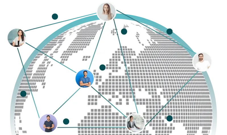 Global IT network illustration